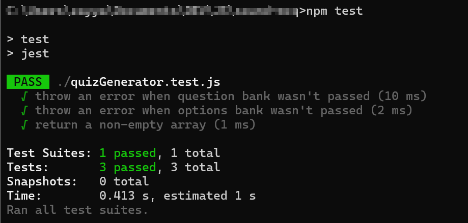 First correct set of tests passing